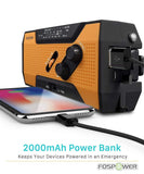 FosPower Emergency Solar Hand Crank Portable Radio, NOAA Weather Radio