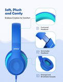 Mpow CH6 [2019 New Version] Kids Headphones Over-Ear/On-Ear, HD Sound Sharing Function Headphones for Children Boys Girls, Volume Limited Blue