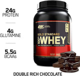 OPTIMUM NUTRITION GOLD STANDARD 100% Whey Protein Powder, Double Rich Chocolate 2 Pound
