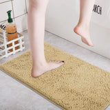 ITSOFT Non Slip Shaggy Chenille Soft Microfibers Bathroom Rug with Water Absorbent, Machine Washable, 21 x 34 Inches Beige