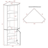 Prepac WSCC-0604-1 Elite Home Corner Storage Cabinet Tall 1-Door, White