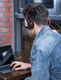 Mpow 059 Bluetooth Headphones Over Ear, Hi-Fi Stereo Wireless Headset, Foldable, Soft Memory-Protein Earmuffs, w/Built-in Mic/Cell Phones/TV BlackRed