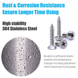 Self Tapping Screws Assortment Set, M3/M4/M5/M6 304 Stainless Steel Sheet Metal Screws Kit,Assortment 570pcs (285pcs Round Head and 285pcs Flat Head)