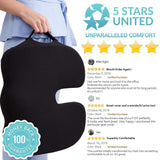 Seat Cushion Pillow for Office Chair - 100% Memory Foam - Firm Coccyx Pad - Tailbone, Sciatica, Lower Back Pain Relief - Posture Corrector