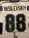 Autographed/Signed Andrei Vasilevskiy Tampa Bay White Hockey Jersey JSA
