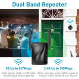 WiFi Extender- WiFi Range Extender Up to 1200Mbps, WiFi Signal Booster, 2.4 & 5GHz Dual Band WiFi Repeater