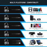 PeohZarr Gaming Headset Xbox one Headset PS4 Headset with 7.1 Surround Sound PC Headset with Mic & Light, Over Ear Headphones