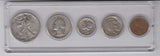 1935 Birth Year Coin Set (5) Coins Half Dollar, Quarter, Dime, Nickel, and Cent -Circulated- Condition All dated 1935 and Displayed in a Plastic