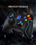 EasySMX 2.4G Wireless Controller for PS3, PC Gamepads with Vibration Fire Button Range up to 10m Support PC (Windows XP/7/8/8.1/10), PS3