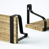 Love-KANKEI Floating Shelves Wall Mounted Set of 3, Rustic Wood Wall Storage Shelves, Carbonized Black