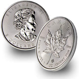 2019 Lot of (5) 1oz Silver Maple Leaf $5 Brilliant Uncirculated