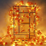 Thanksgiving Decorations Lighted Fall Garland 14.7 Feet 40 LED Autumn Garland (Warm White)