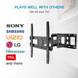 TV Wall Mount Bracket Full Motion Dual Swivel Articulating Arms Extension Tilt Rotation