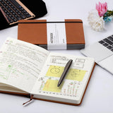 Grid Paper Notebook - Lemome Hardcover Classic Notebook with Pen Holder - Thick Premium Paper + Page Dividers Gifts 8.4 x 5.7 In
