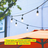 Waterproof LED Outdoor String Lights - Hanging, Dimmable 2W Vintage Edison Bulbs