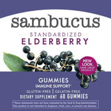Nature's Way Sambucus Elderberry Gummies, Herbal Supplements with Vitamin C and Zinc, Gluten Free, Vegetarian, 60 Gummies (Packaging May Vary)