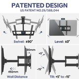 Mounting Dream TV Mount Full Motion with Perfect Center Design for 26-55 Inch LED, LCD, OLED Flat Screen TV