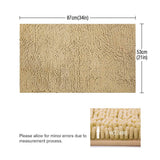 ITSOFT Non Slip Shaggy Chenille Soft Microfibers Bathroom Rug with Water Absorbent, Machine Washable, 21 x 34 Inches Beige
