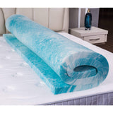 Milemont Mattress Topper Twin, 2-Inch Cool Swirl Gel Twin CertiPUR-US Certified Blue