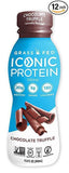 Iconic Protein Drinks, Chocolate Truffle (12 Pack) | Low Carb Protein Shakes | Grass Fed, Lactose Free, Gluten Free, Non-GMO, Kosher
