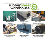 Rubber Sheet Warehouse .125" (1/8") Thick x 3" Wide x 10' Feet -Neoprene Rubber Strip Commercial Grade 65A, Smooth Finish, Solid Rubber
