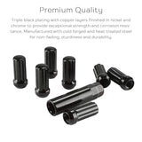Orion Motor Tech 24-Piece M14x1.5 Lug Nuts Black with Spline Tuner, XL 2 inches Length, Compatible with Chevy GMC  1500 Savana 1500 F150 Express