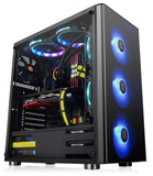 Thermaltake V200 Tempered Glass RGB Edition 12V MB Sync Capable ATX Mid-Tower Chassis with 3 120mm 12V RGB Fan + 1 Black 120mm  CA-1K8-00M1WN-01