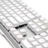 James Donkey 619 Mechanical Keyboard Blue Switch GATERON 104 Key 50 Million Click Programmable 13 Customize Backlit LED NKRO Anti Ghosting - White