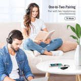 TaoTronics Bluetooth 5.0 Transmitter and Receiver, 2-in-1 Wireless 3.5mm Adapter aptX Low Latency, 2 Devices Simultaneously, For TV/Home Sound System