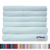 Sweet Home Collection Size 4 Fine Brushed Microfiber 6 Piece 1500 Thread Count Egyptian Quality - 2 EXTRA PILLOW CASES, VALUE - Twin, Aqua,