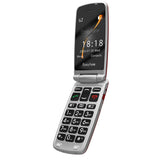 Easyfone Prime A1 3G Unlocked Senior Flip Cell Phone, Big Button Hearing Aids Compatible Easy-to-Use Basic Cell Phone with Charging Dock(Red)