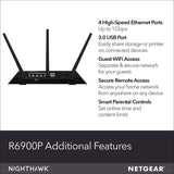 NETGEAR Nighthawk Smart WiFi Router (R6900P) - AC1900 Wireless Speed (up to 1900 Mbps)