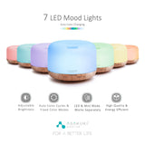 ASAKUKI 500ml Premium, Essential Oil Diffuser, 5 In 1 Ultrasonic Aromatherapy Fragrant Oil Humidifier Vaporizer, Timer and Auto-Off Safety Switch
