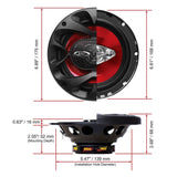 BOSS Audio Systems CH6530 Car Speakers - 300 Watts of Power Per Pair and 150 Watts Each, 6.5 Inch, Full Range, 3 Way, Sold in Pairs, Easy Mounting