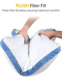 Utopia Bedding Gusseted Quilted Pillow (2-Pack) Premium Quality Bed Pillows - Side Back Sleepers - Blue Gusset - Queen - 18 x 26 Inches