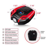 Breezz Tire Inflator, Air Compressor Pump, 12V DC Portable Auto Tire Pump with Digital Display Pressure Gauge up to 150PSI for Car, Bicycle