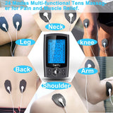 Dual Channel TENS EMS Unit 24 Modes Muscle Stimulator for Pain Relief Therapy, Electronic Pulse Massager Muscle Massager with 10 Pads