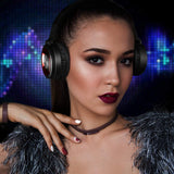 LINPAWORLD M1 Wireless Headphones with Graphene Driver Hi-Fi Stereo and Long Battery,Over Ear Noise Cancelling Bluetooth Headset (Black Red)