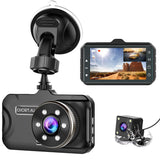 Dash Cam Front and Rear CHORTAU Dual Dash Cam 3 inch Dashboard Camera Full HD 170° Wide Angle Backup Camera with Night Vision WDR G-Sensor