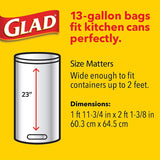 Glad Tall Kitchen Drawstring Trash Bags - OdorShield 13 Gallon White Trash Bag, Gain Original with Febreze Freshness - 100 Count