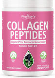 Collagen Peptides Powder - Double Hydrolyzed (Enhanced Absorption) 14 Amino Acids - Grass Fed Collagen Protein for Sports Recovery Hair