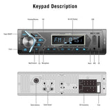 Bluetooth Car Stereo Radio Receiver,Single Din Mechless Digital Media Receiver Support FM/AM/USB/SD/FLAC/MP3/Aux-in with 7 Color Backlit,Wireless RC