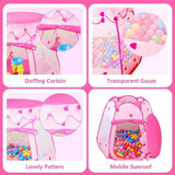 Le Papillon Pink Princess Tent Kids Ball Pit 1st Gift Toddler Girl Easy Pop Up Fold into a Carrying Case Play Tent Indoor & Outdoor Use.