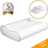 Royal Therapy Memory Foam Pillow, Neck Pillow Bamboo Adjustable Side Sleeper Pillow for Neck & Shoulder, Support for Back, Stomach, Side Sleepers