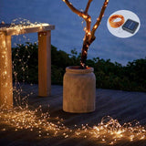 Solar String Lights, 2 Pack 100 LED Solar Fairy Lights 33 Feet 8 Modes Copper Wire Lights