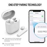 Upgraded Bluetooth 5.0 Wireless Earbuds, Bluetooth Headphones with 35 Hour Playtime Deep Bass HiFi 3D Stereo Sound, Built-in Mic Earphones