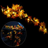 Thanksgiving Decorations Lighted Fall Garland 14.7 Feet 40 LED Autumn Garland (Warm White)