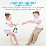 iClever Kids Headphones-Wired Headphones for Kids, Adjustable Headband, Stereo Sound, Foldable,Untangled Wires,3.5mm Aux Jack, 94dB Vol Limited, Blue