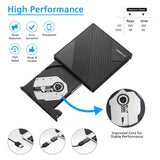 External DVD Drive USB 3.0 USB C CD Burner Amicool CD/DVD +/-RW Optical Drive,Slim Portable DVD CD ROM Rewriter Writer Duplicator