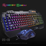 HAVIT Gaming Keyboard Mouse Headset & Mouse Pad Kit, Rainbow LED Backlit Wired, Over Ear Headphone with Mic for PC, Computer, Xbox ONE